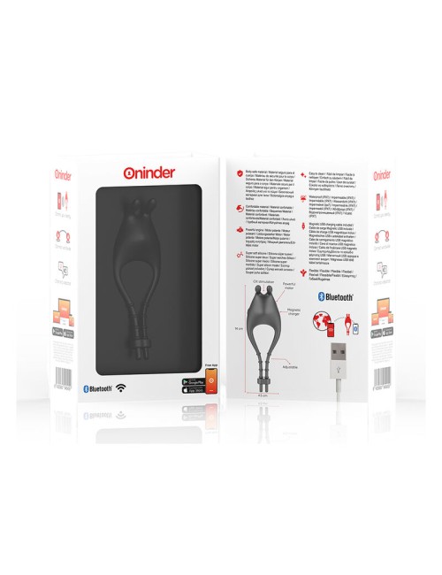 ONINDER - ANNEAU VIBRATEUR RÉGLABLE RECHARGEABLE PAMPA AVEC STIMULATEUR DE CLITORIS 10 VITESSES - APPLICATION GRATUITE