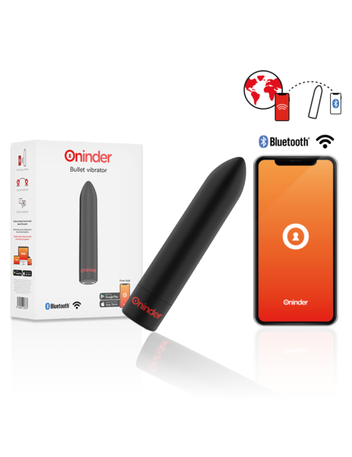 ONINDER BERLIN Vibromasseur bullet noir 8,5 cm avec 9 modes et application gratuite