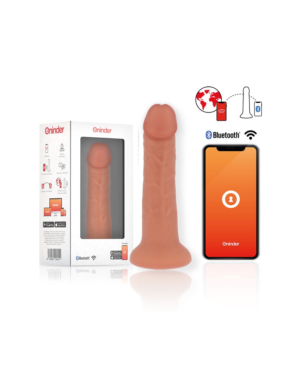 ONINDER BOGOTÁ – Grand gode vibrant 22 cm naturel avec application gratuite