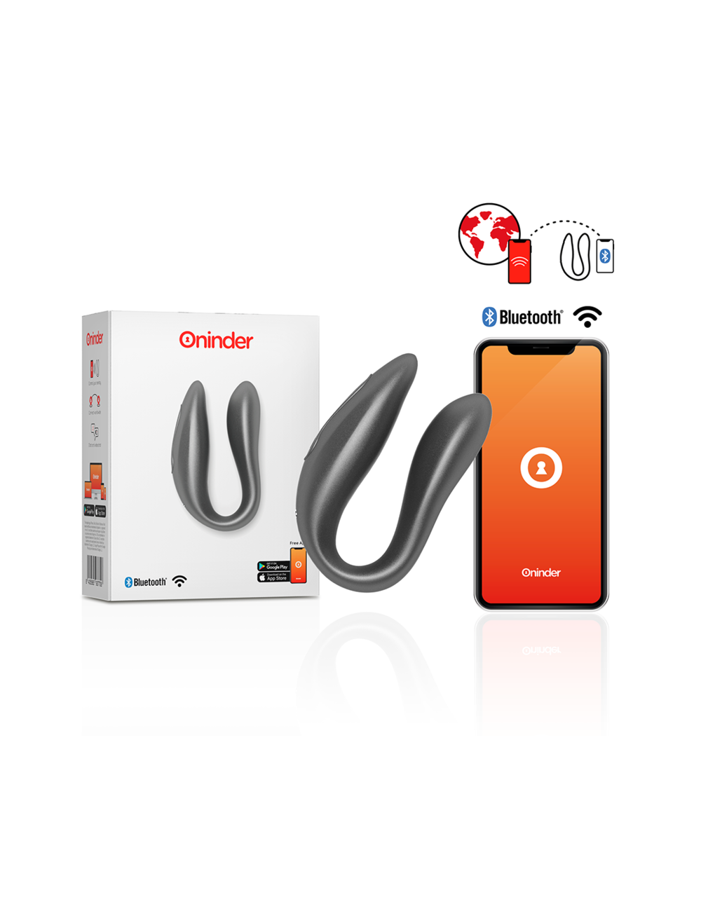 ONINDER LISBOA Noir Stimulateur G-Spot & Clitoris Application Gratuite