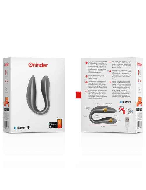 ONINDER LISBOA Noir Stimulateur G-Spot & Clitoris Application Gratuite