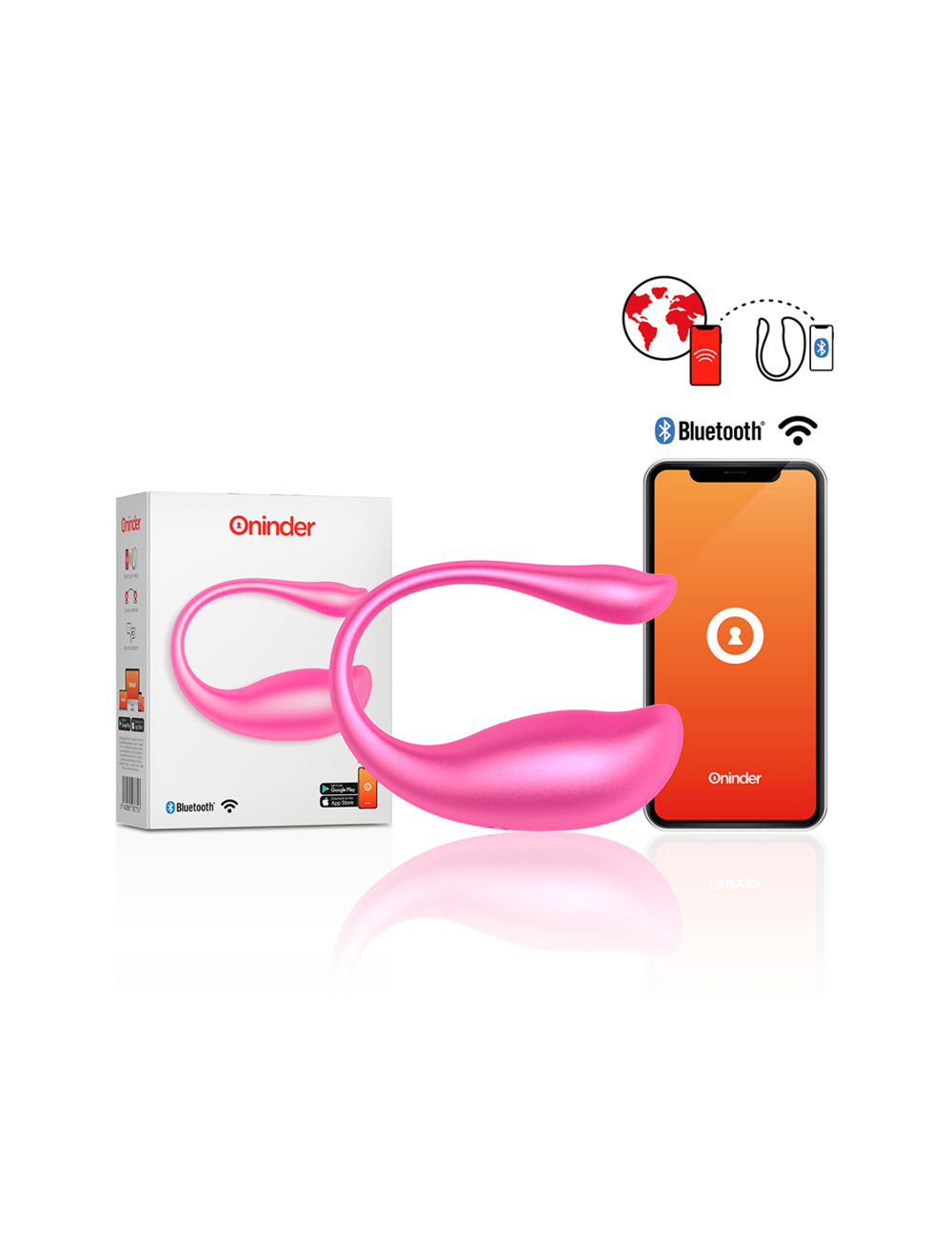 ONINDER NAIROBI Œuf vibrant rose avec 9 modes et application gratuite