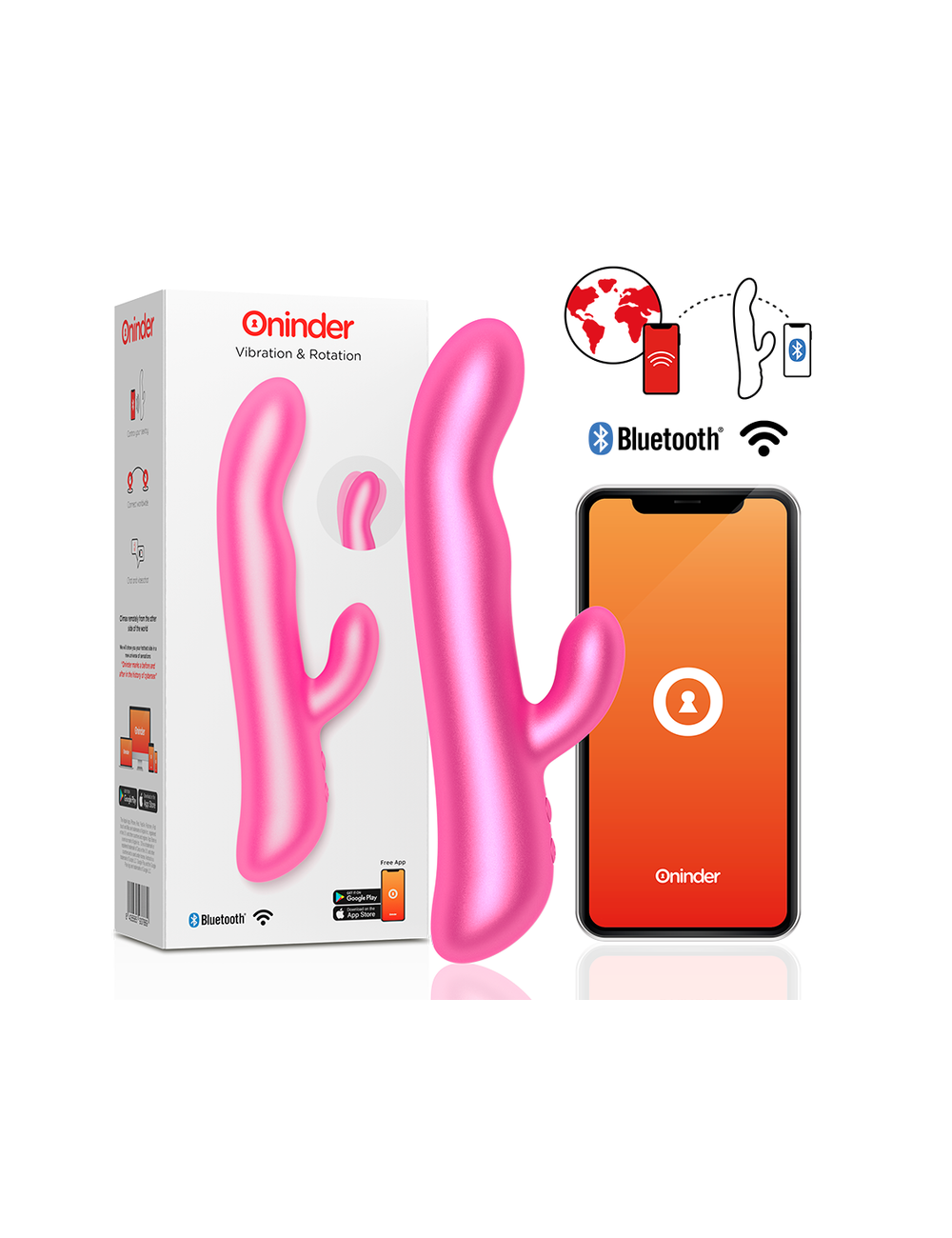 ONINDER OSLO – VIBRATION & ROTATION ROSE AVEC APPLICATION GRATUITE