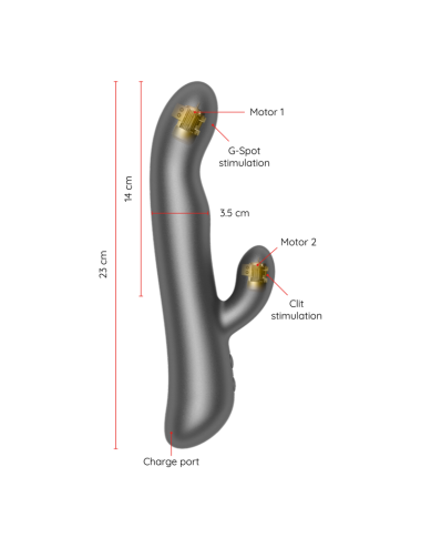 ONINDER OSLO Vibromasseur lapin noir avec vibration, rotation et application gratuite