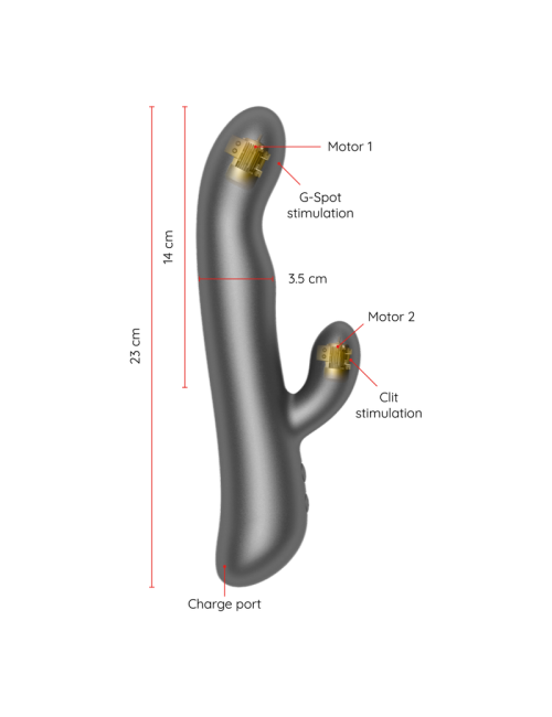 ONINDER OSLO Vibromasseur lapin noir avec vibration, rotation et application gratuite
