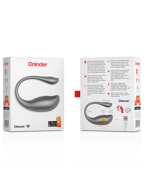 ONINDER EGG NAIROBI Oeuf vibrant rechargeable noir avec application gratuite