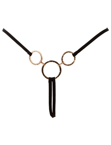 String ouvert noir Cottelli LINGERIE avec anneaux bijoux