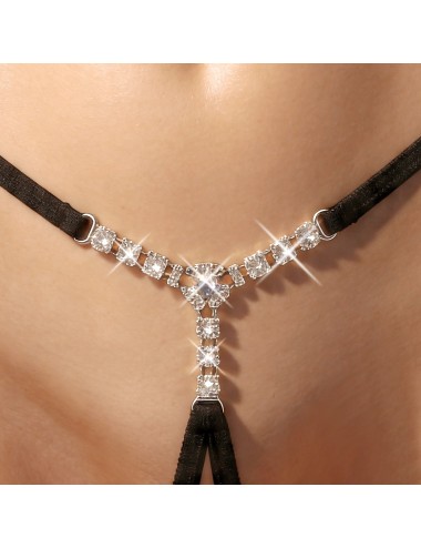 String ouvert noir Cottelli LINGERIE avec strass