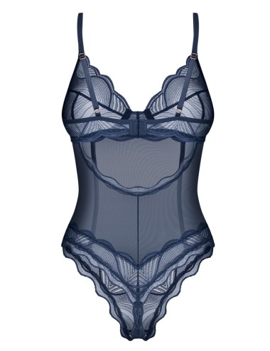 Body Teddy Bleu Nightly Obsessive en Dentelle et Mesh