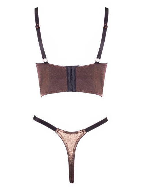Abierta Fina – Ensemble Bustier Ouvert Bronze Doré