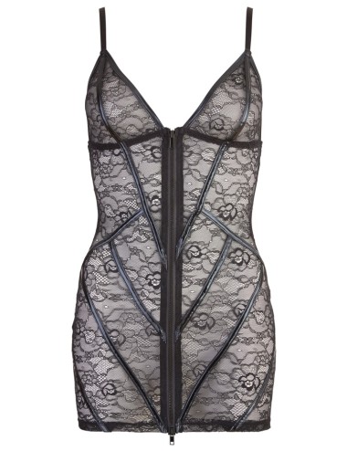 Robe Noire Effet Mouillé Cottelli LINGERIE avec Zip 2 Sens