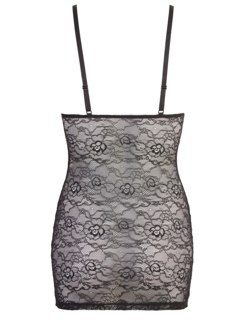 Robe noire à effet mouillé avec zip double sens Cottelli LINGERIE