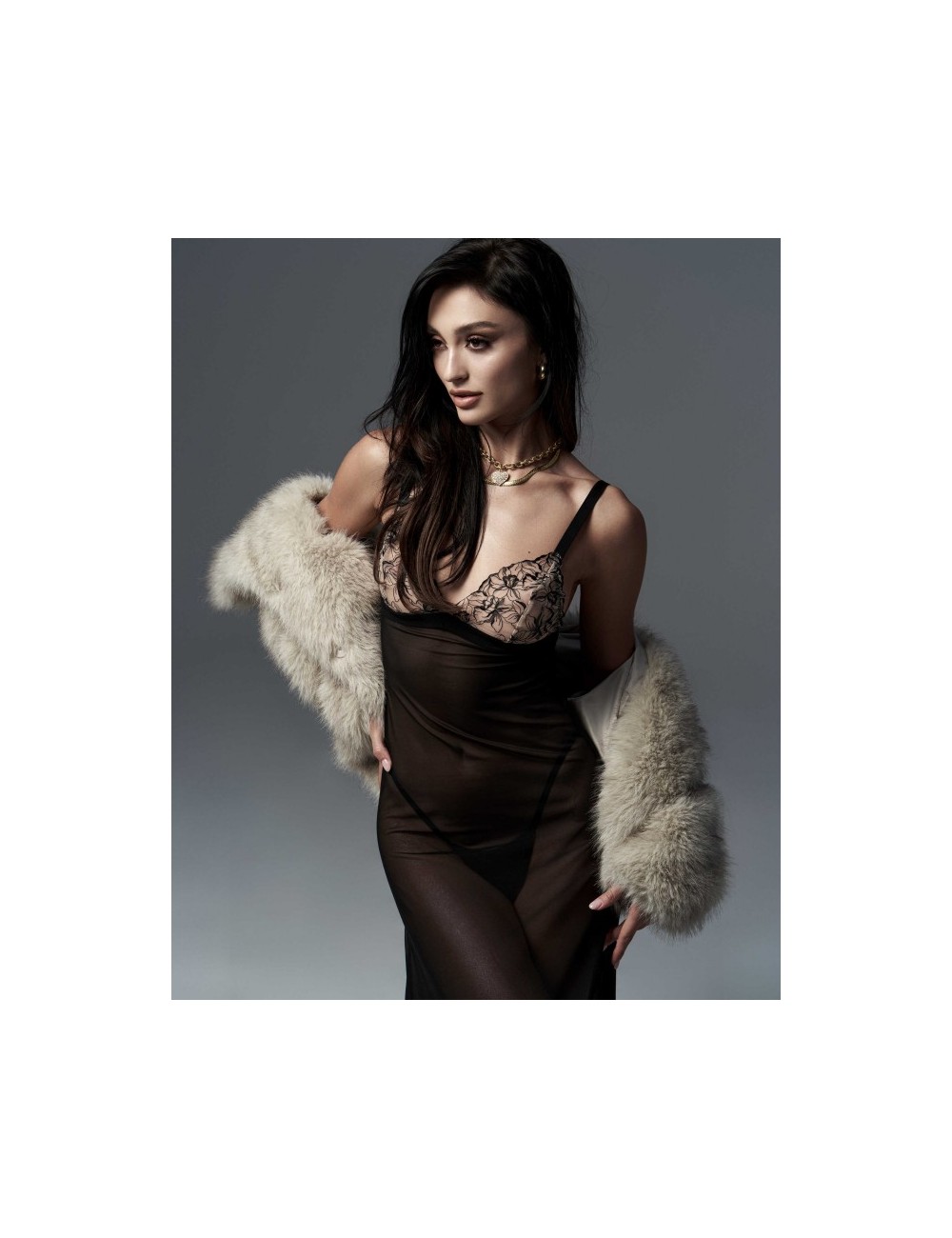 Nuisette longue Vila Blanes noir