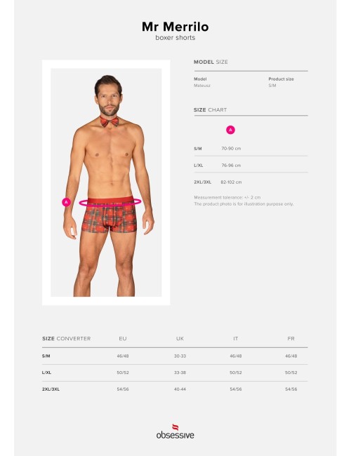 Mr Merrilo - Boxer et noeud papillon Rouge Obsessive