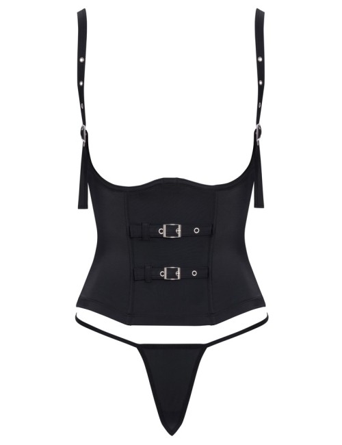 Ensemble corset seins nus noir - Cottelli PARTY