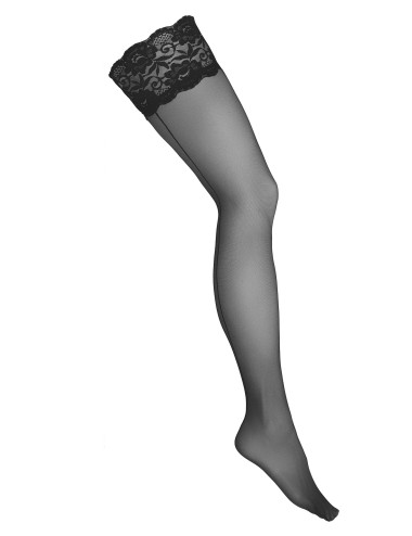 Bas autofixants Kotek noir 20 DEN couture arrière sexy