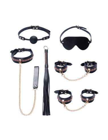 Ensemble 7 pièces Fetish SM noir - Bad Kitty