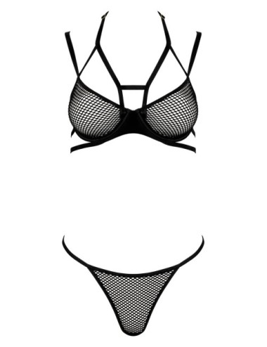 Ensemble lingerie Gorteks noir résille – soutien-gorge & string