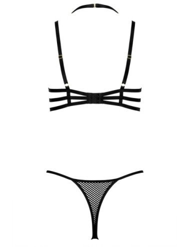 Ensemble lingerie Gorteks noir résille – soutien-gorge & string