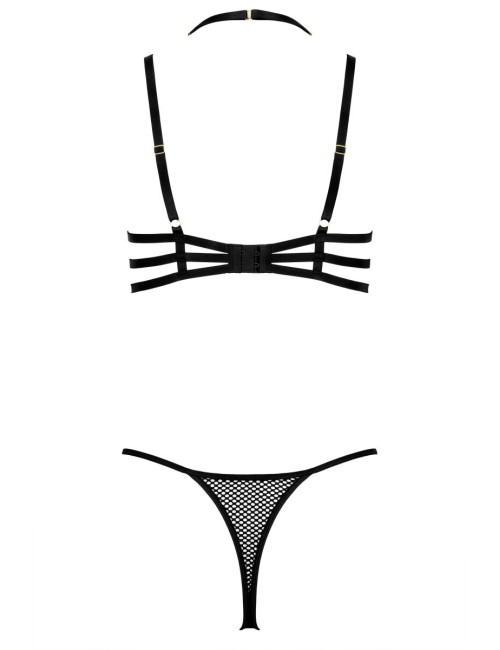 Ensemble lingerie Gorteks noir résille – soutien-gorge & string