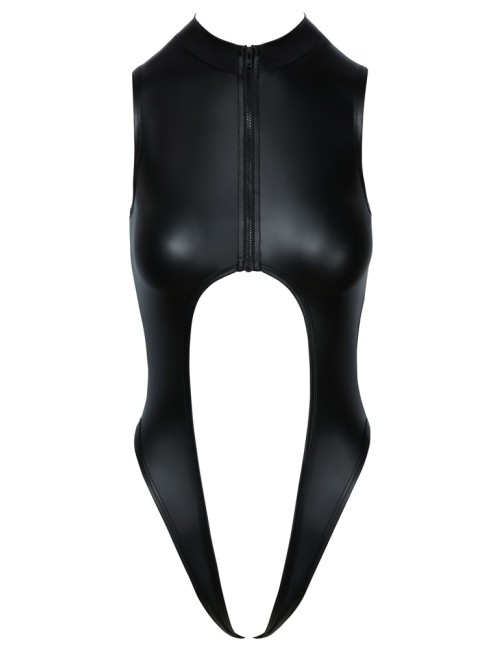 Body noir ouvert à l'entrejambe - Cotelli Lingerie