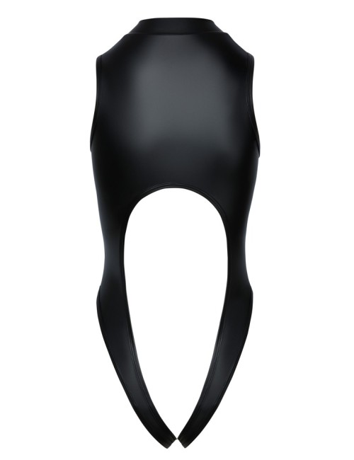 Body noir ouvert à l'entrejambe - Cotelli Lingerie