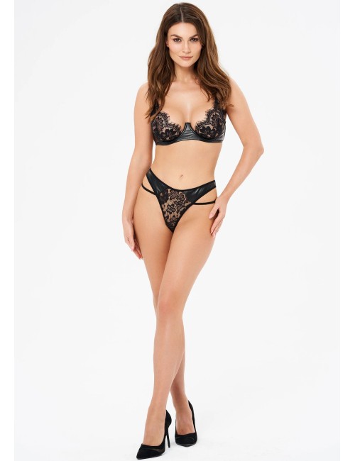 Ensemble Lingerie Noir Dentelle & Wetlook - Kotek