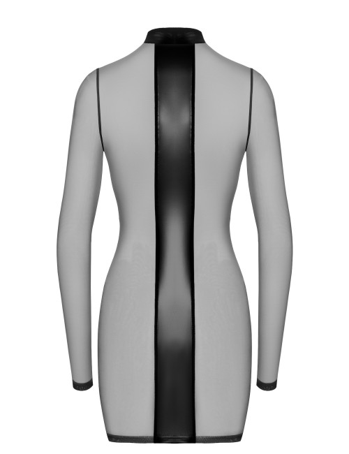 Mini robe tulle et wetlook Crossfire F369 - Noir Handmade