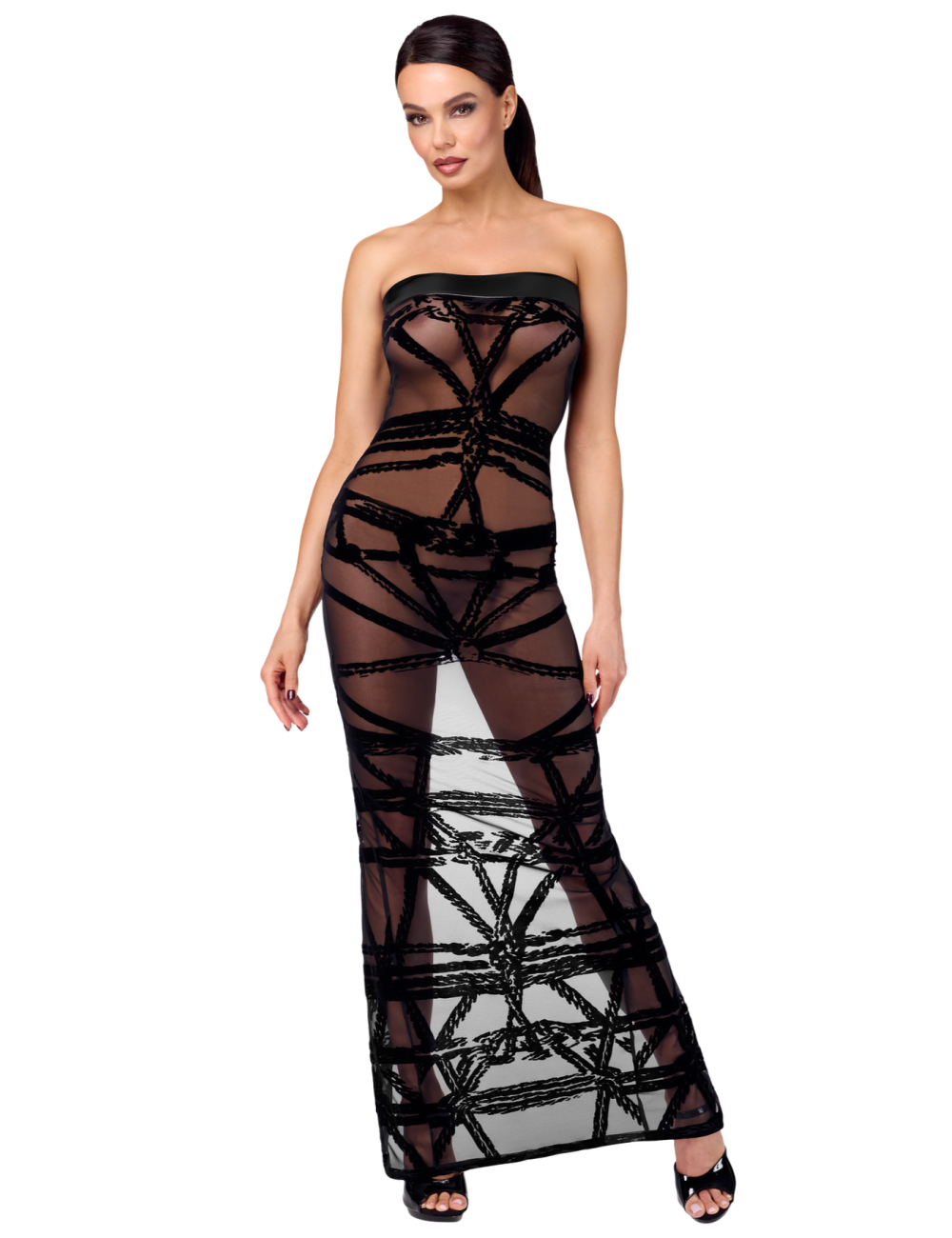 Robe bustier Bondesque F358 - Noir Handmade