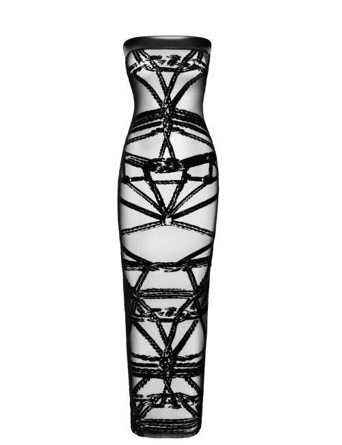 Robe bustier Bondesque F358 - Noir Handmade