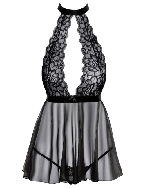 Babydoll Noir & String – Transparence Sensuelle et Élégance Captivante