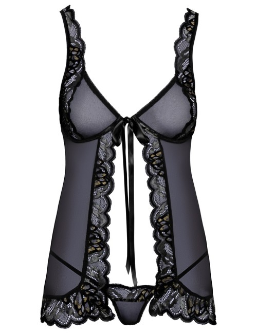 Babydoll Dentelle Effet Transparence & String Sensuel