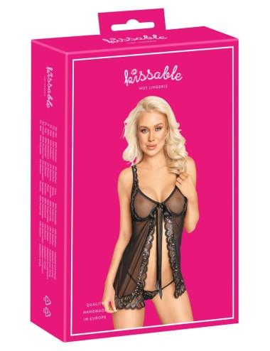 Babydoll Dentelle Effet Transparence & String Sensuel
