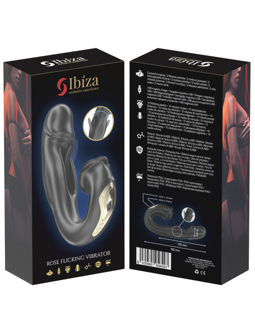 IBIZA - ROSE VIBRATEUR EFFET FLICKING ET STIMULATEUR DE CLITO